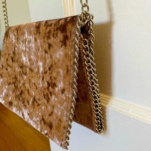 Rose velvet evening bag